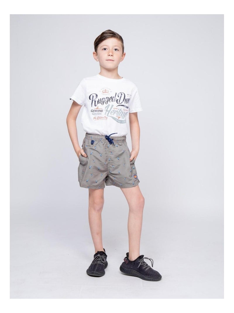 Short de bain GAZOLE garçon Kaki - Kiabi