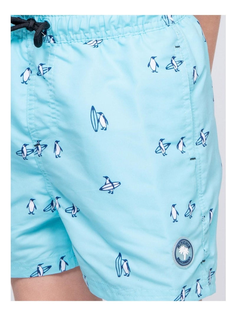 Short de bain GILSON garçon Bleu ciel - Kiabi