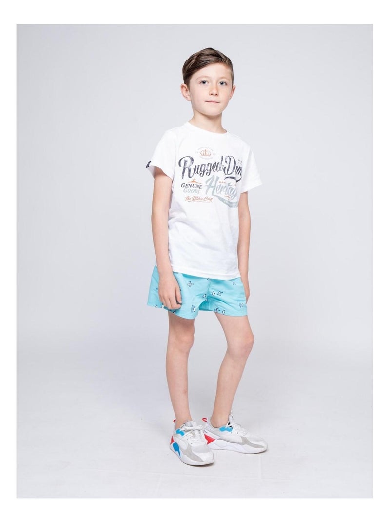 Short de bain GILSON garçon Bleu ciel - Kiabi