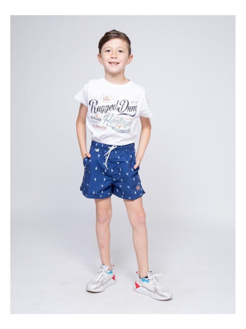 Short de bain GIORGIO garçon Bleu marine - Kiabi