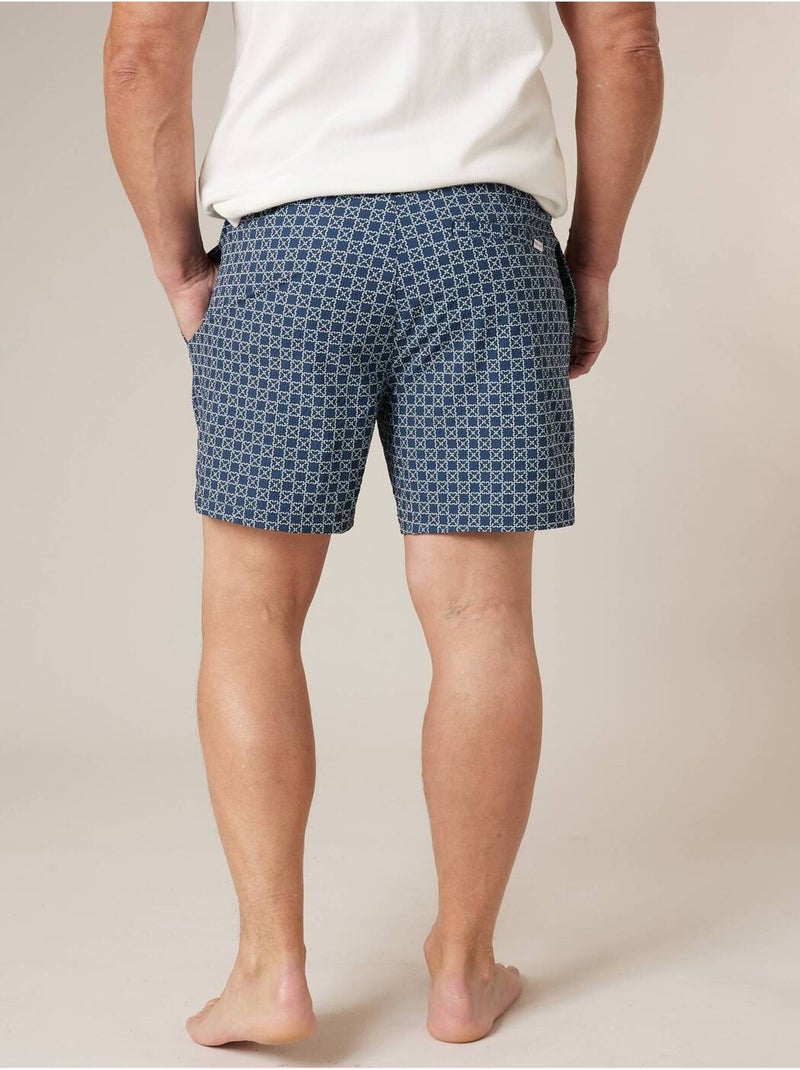 Short de bain homme à imprimé graphique 'Deeluxe' Bleu marine - Kiabi