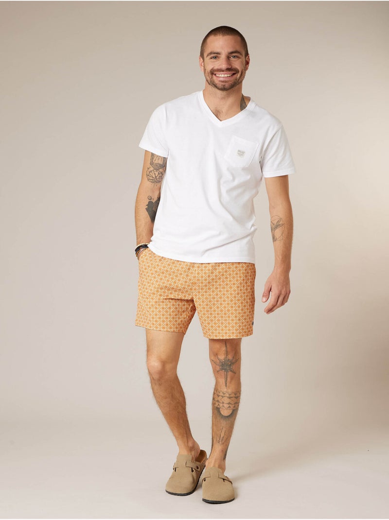 Short de bain homme à imprimé graphique 'Deeluxe' Orange clair - Kiabi