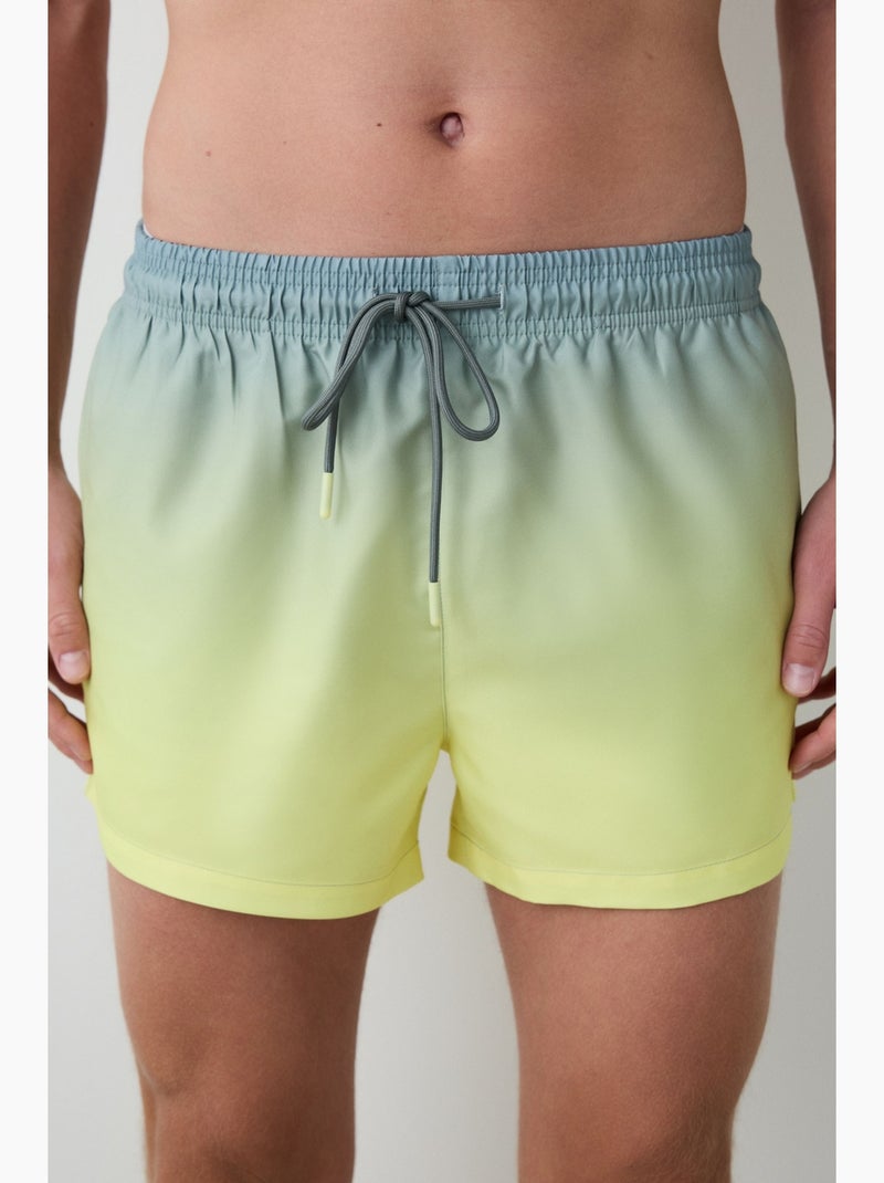 Short de bain homme à rayures dégradées penti Bleu Jaune - Kiabi