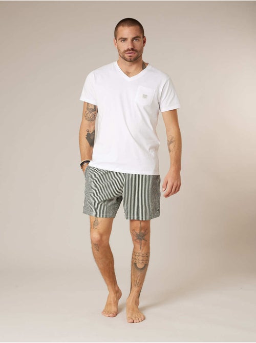 Short de bain homme à rayures effet gaufré 'deeluxe' - Kiabi Short de bain homme à rayures effet gaufré 'deeluxe' - Kiabi
