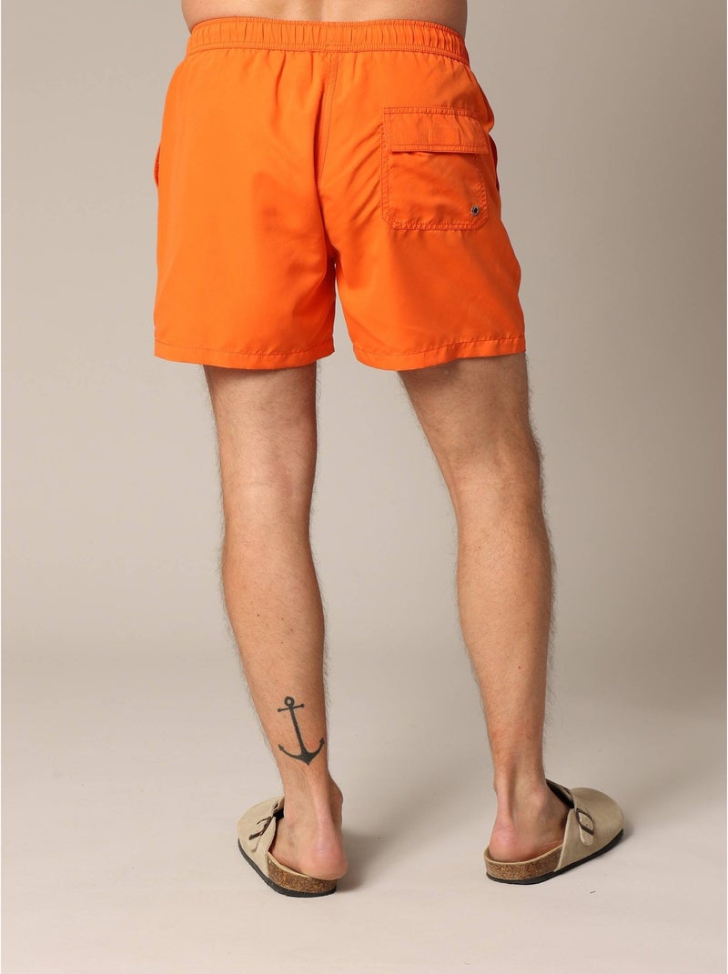 Short de bain homme CARL en polyester 'Deeluxe' Orange mandarine - Kiabi