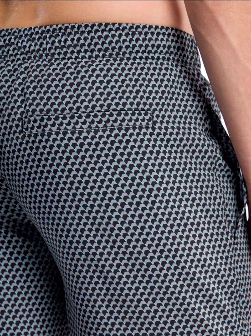 Short de bain Homme Dedoles Géométrie Grise Gris Blanc - Kiabi