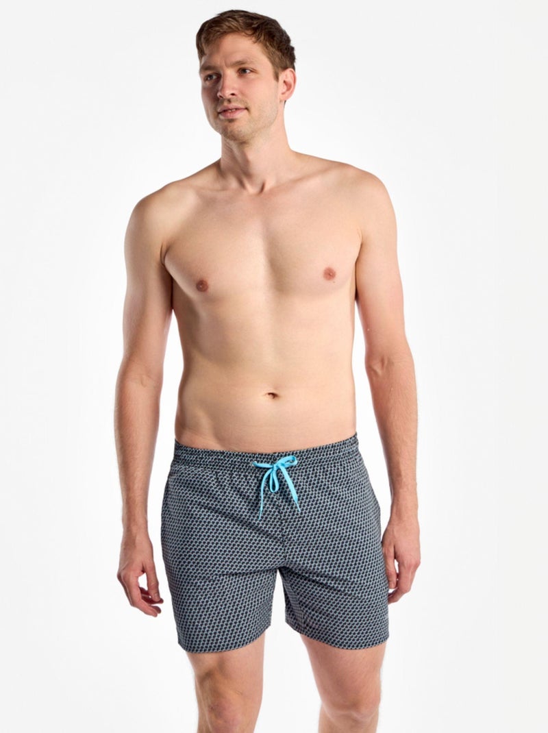 Short de bain Homme Dedoles Géométrie Grise Gris Blanc - Kiabi