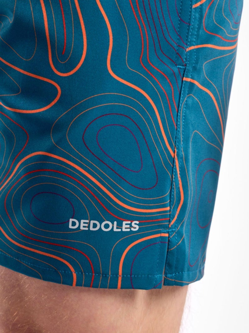 Short de bain Homme Dedoles Lignes Topographiques Bleu - Kiabi