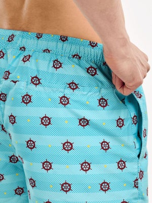 Maillot De Bain Minecraft Officiel - Boxer Tortues Bleu - Taille Enfant - Polyester