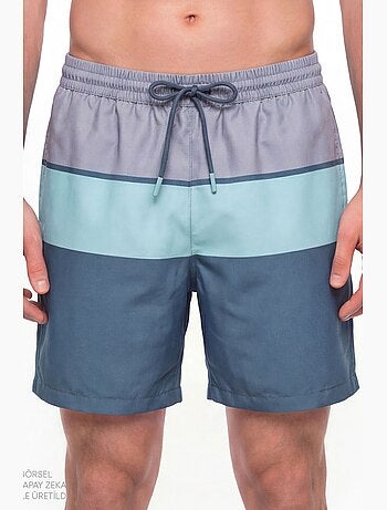 Short de bain homme mindful colour block à rayures penti