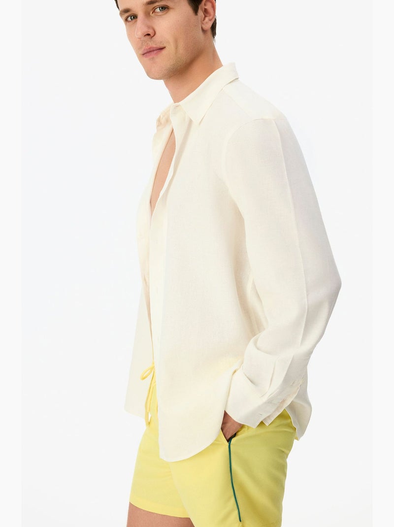 Short de bain homme opposite line penti Jaune citron - Kiabi