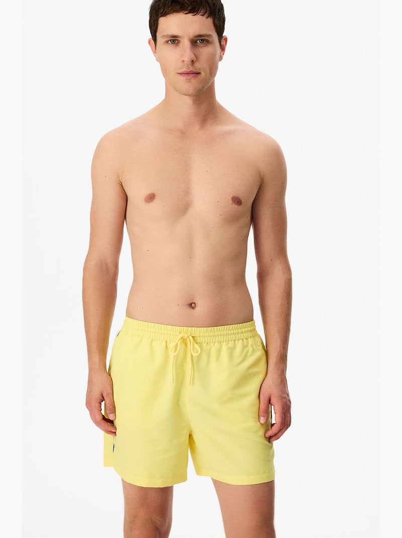 Short de bain homme opposite line penti Jaune citron - Kiabi