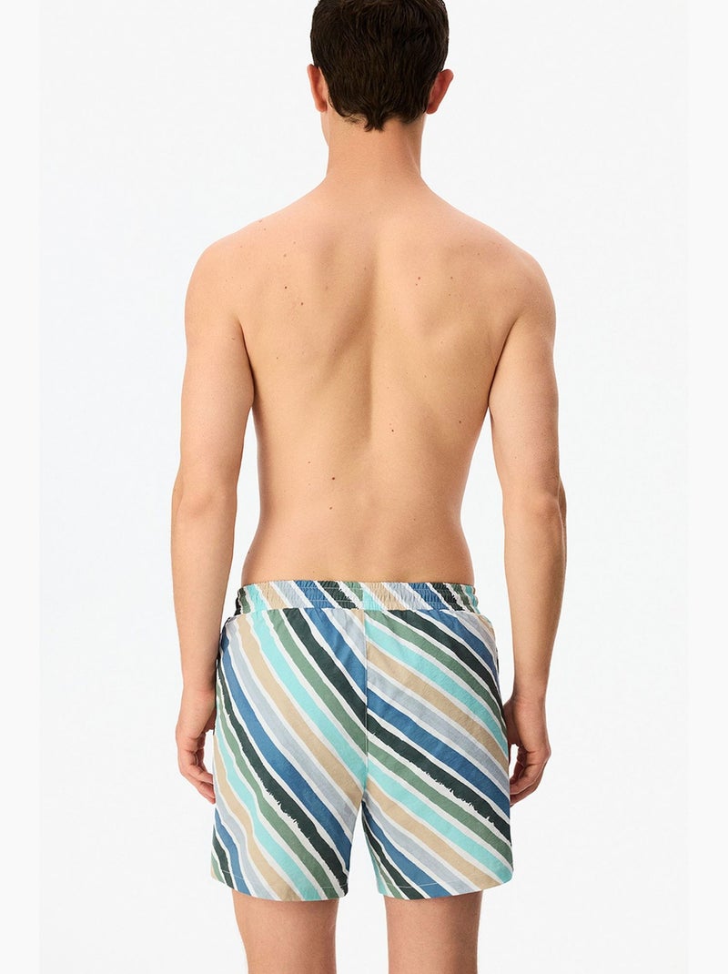 Short de bain homme rayé cros line penti Bleu Vert - Kiabi