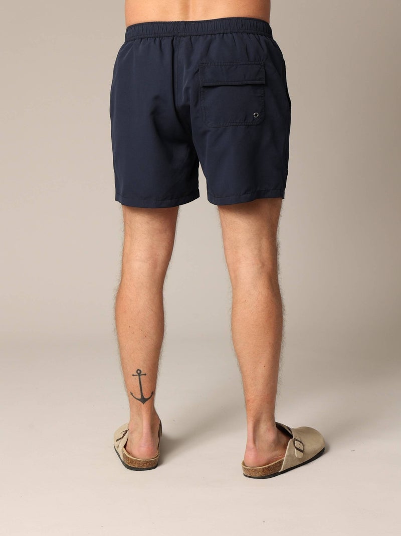 Short de bain homme uni 'Deeluxe' Bleu marine - Kiabi