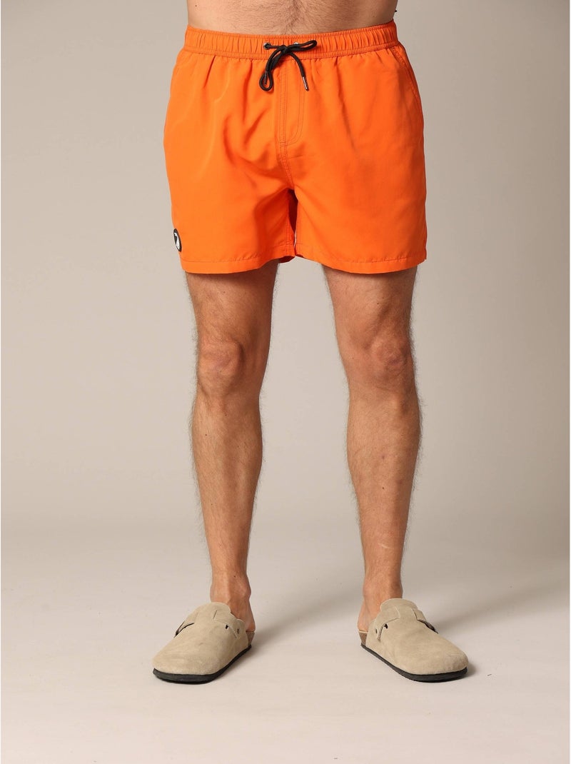 Short de bain homme uni 'Deeluxe' Orange mandarine - Kiabi