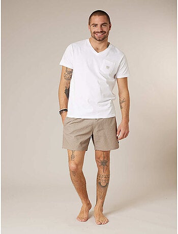 Short de bain homme uni texture gaufrée 'Deeluxe'