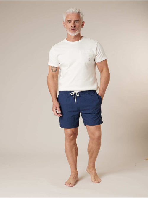 Short de bain homme uni texture gaufrée 'Deeluxe' - Kiabi