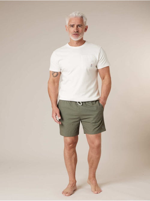 Short de bain homme uni texture gaufrée 'Deeluxe' - Kiabi