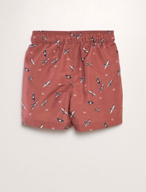 Short de plage - rouge chiné - Kiabi - 4.00€