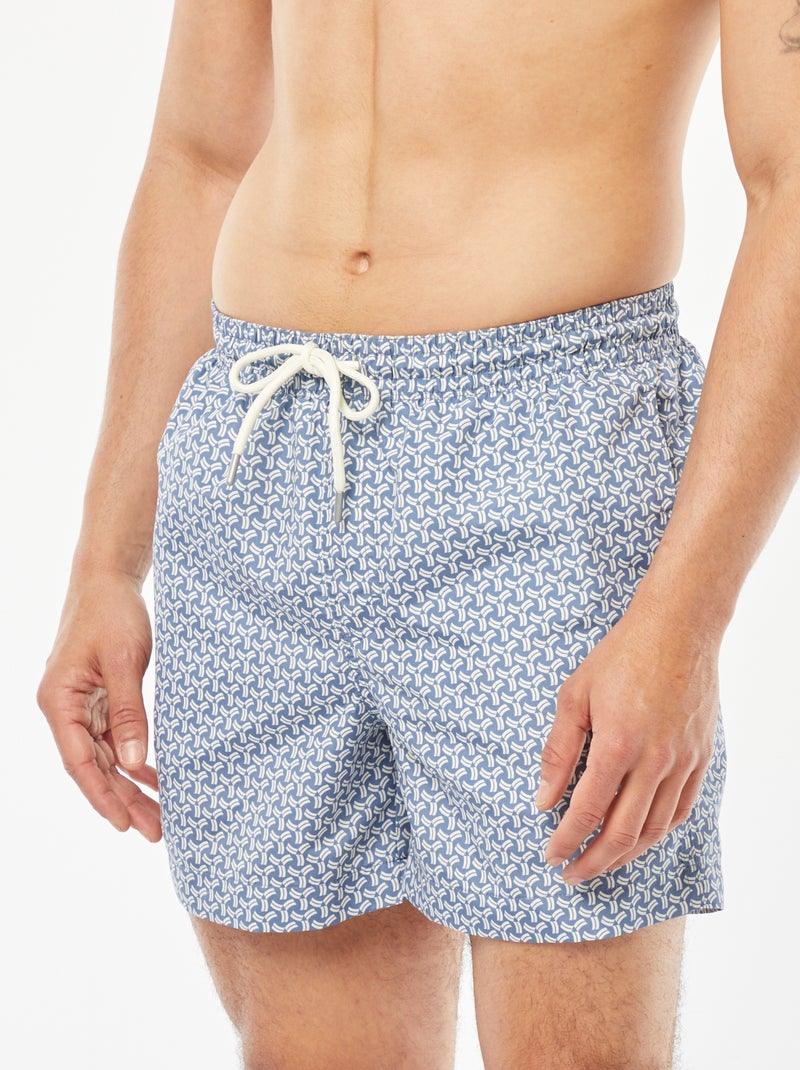 Short de bain imprimé fantaisie Bleu - Kiabi