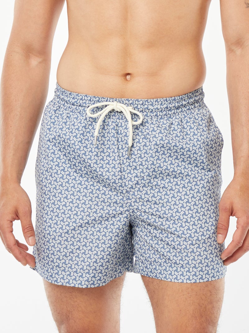 Short de bain imprimé fantaisie Bleu - Kiabi