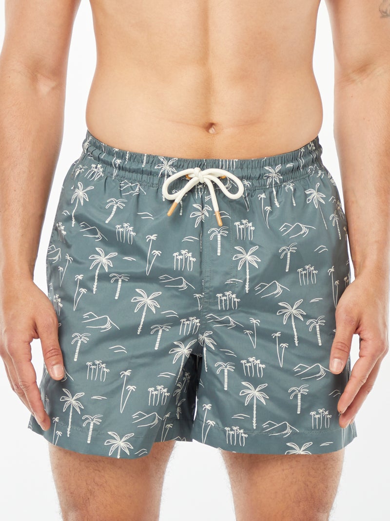 Short de bain imprimé fantaisie Vert palmier - Kiabi