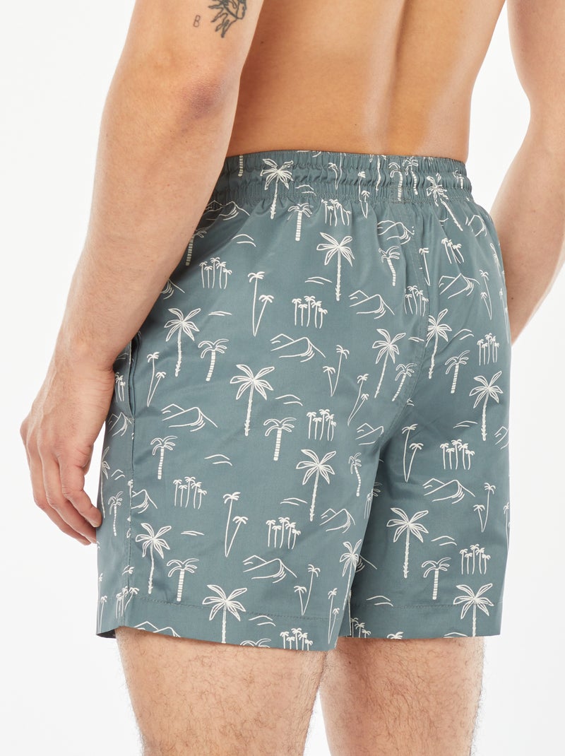 Short de bain imprimé fantaisie Vert palmier - Kiabi