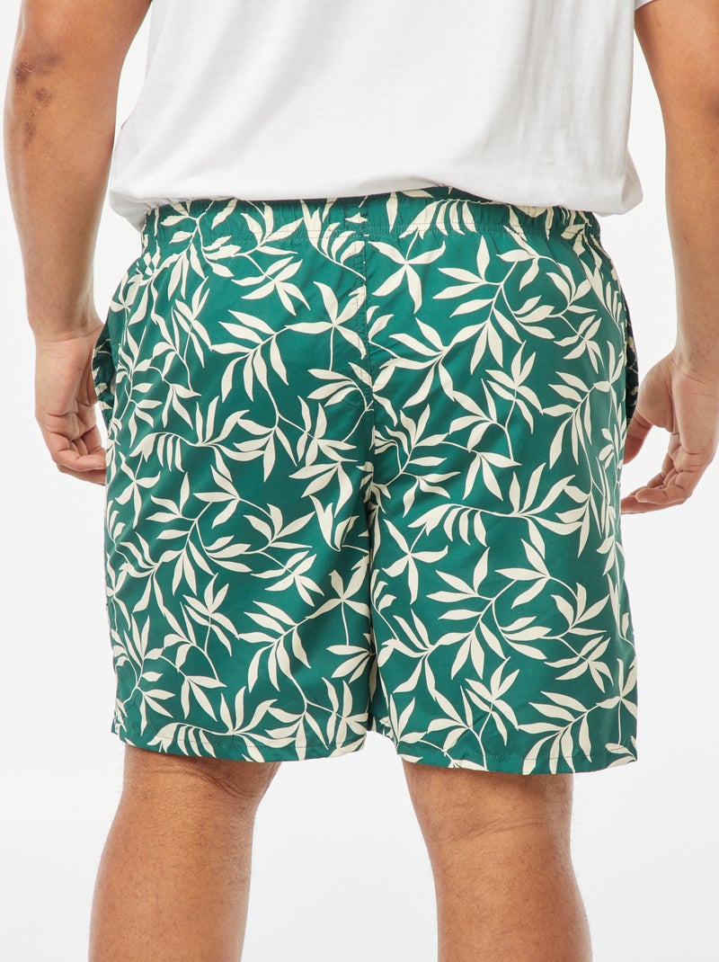 Short de bain imprimé feuillage VERT - Kiabi