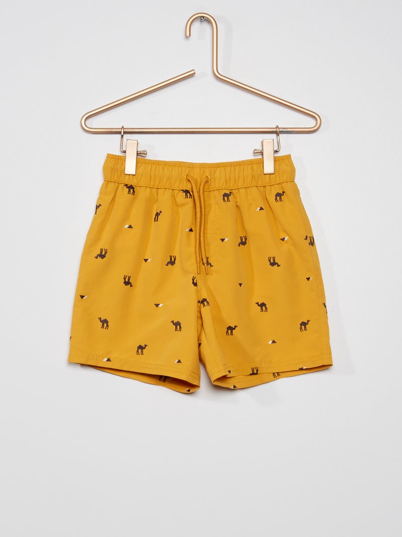 Short de bain imprimé jaune - Kiabi