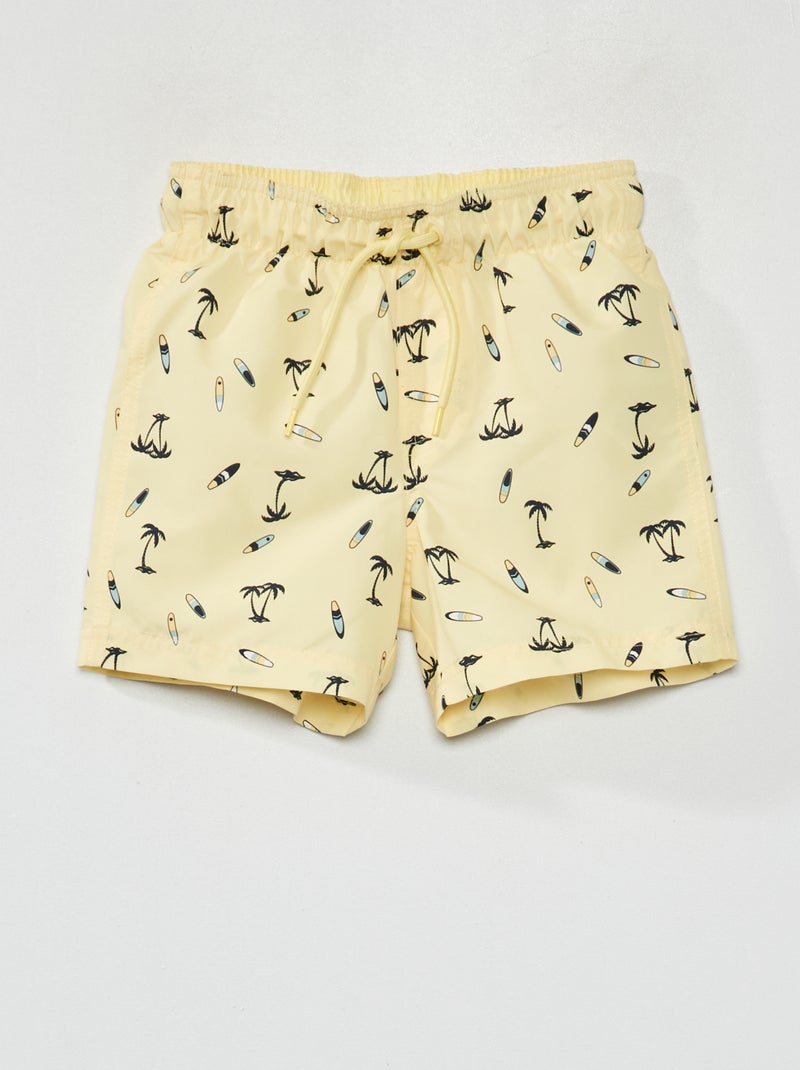 Short de bain imprimé Jaune - Kiabi