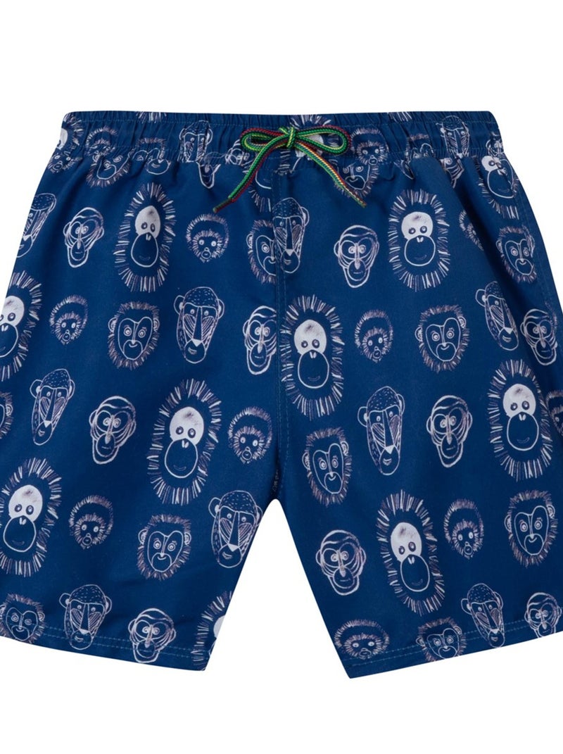 Short De Bain Imprimé 'miniman' Bleu - Kiabi
