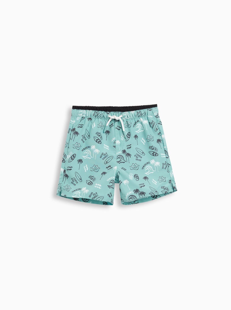 Short de bain imprimé MO Fashion Bleu - Kiabi