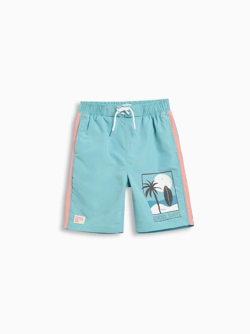 Short de bain imprimé MO Fashion Bleu - Kiabi