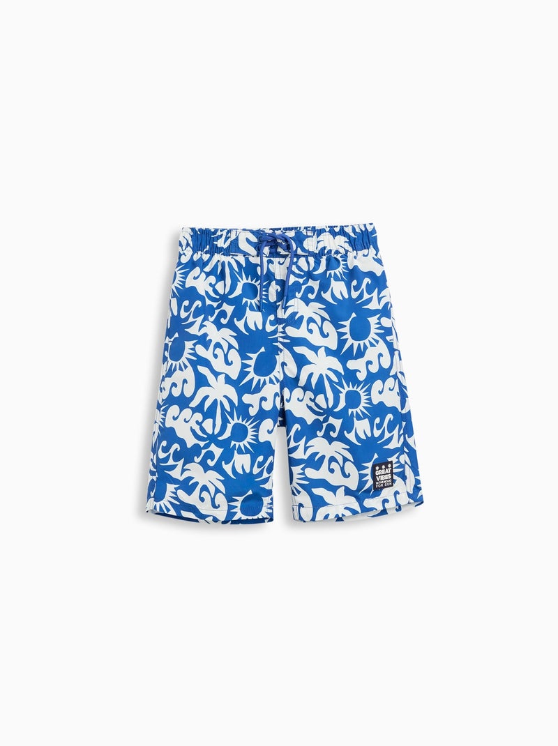 Short de bain imprimé MO Fashion Bleu - Kiabi