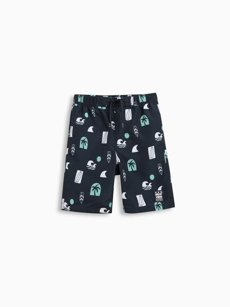 Short de bain imprimé MO Fashion Bleu - Kiabi