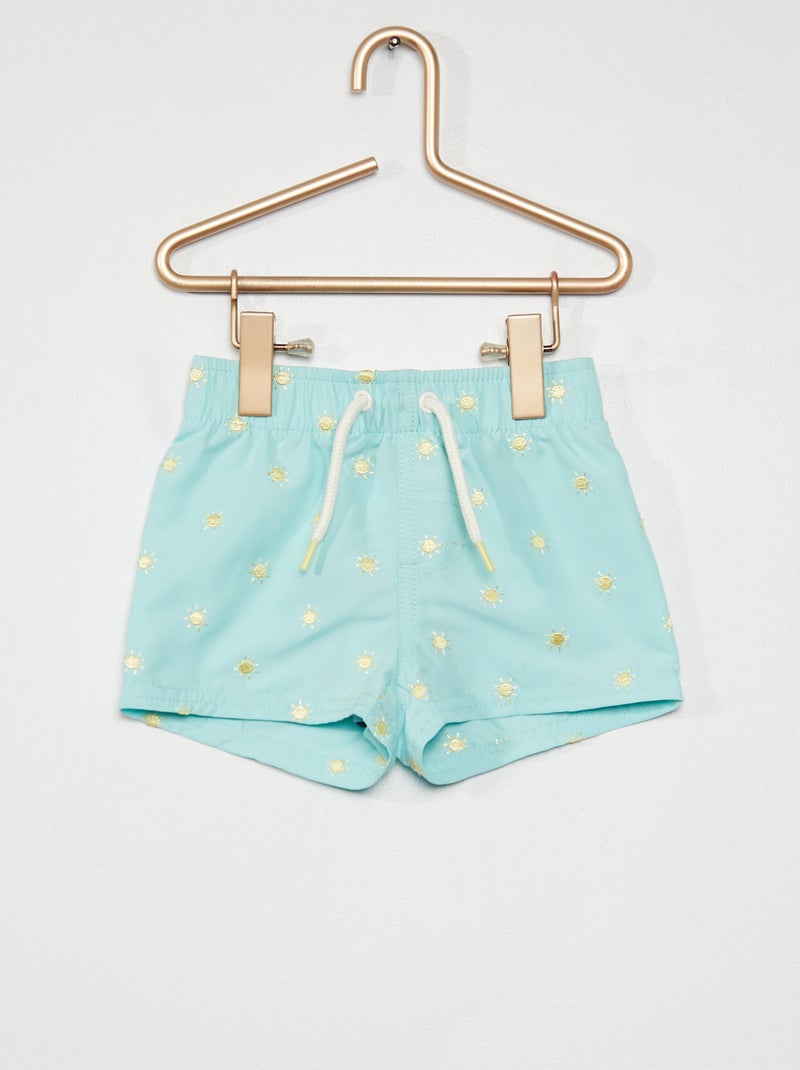 Short de bain imprimé 'soleil' bleu - Kiabi