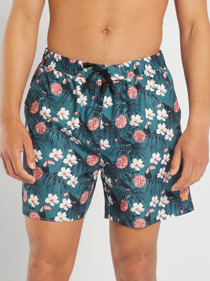Short de bain imprimé Vert - Kiabi