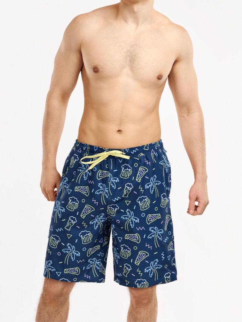 Short De Bain Long Pour Homme - Séchage Rapide - Protection UV - Longueur Genou - Pour La Natation, La Compétition, La Compétition