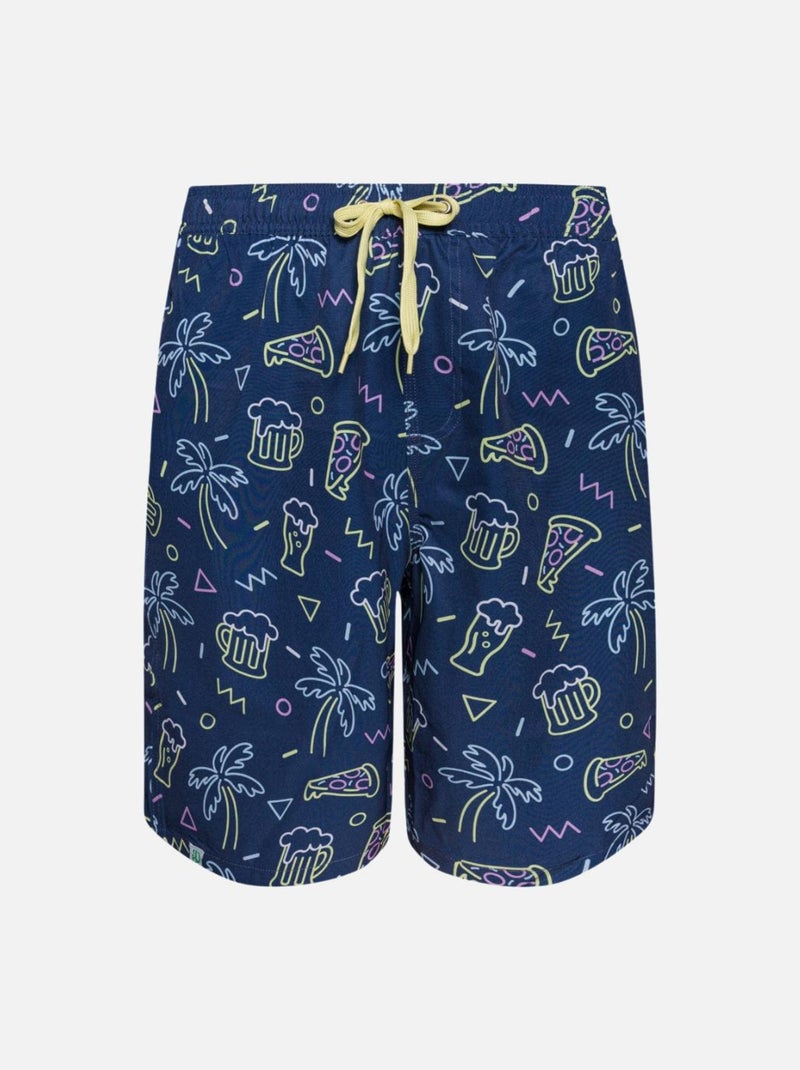 Short de bain long Homme Dedoles Ambiance Estivale Bleu - Kiabi