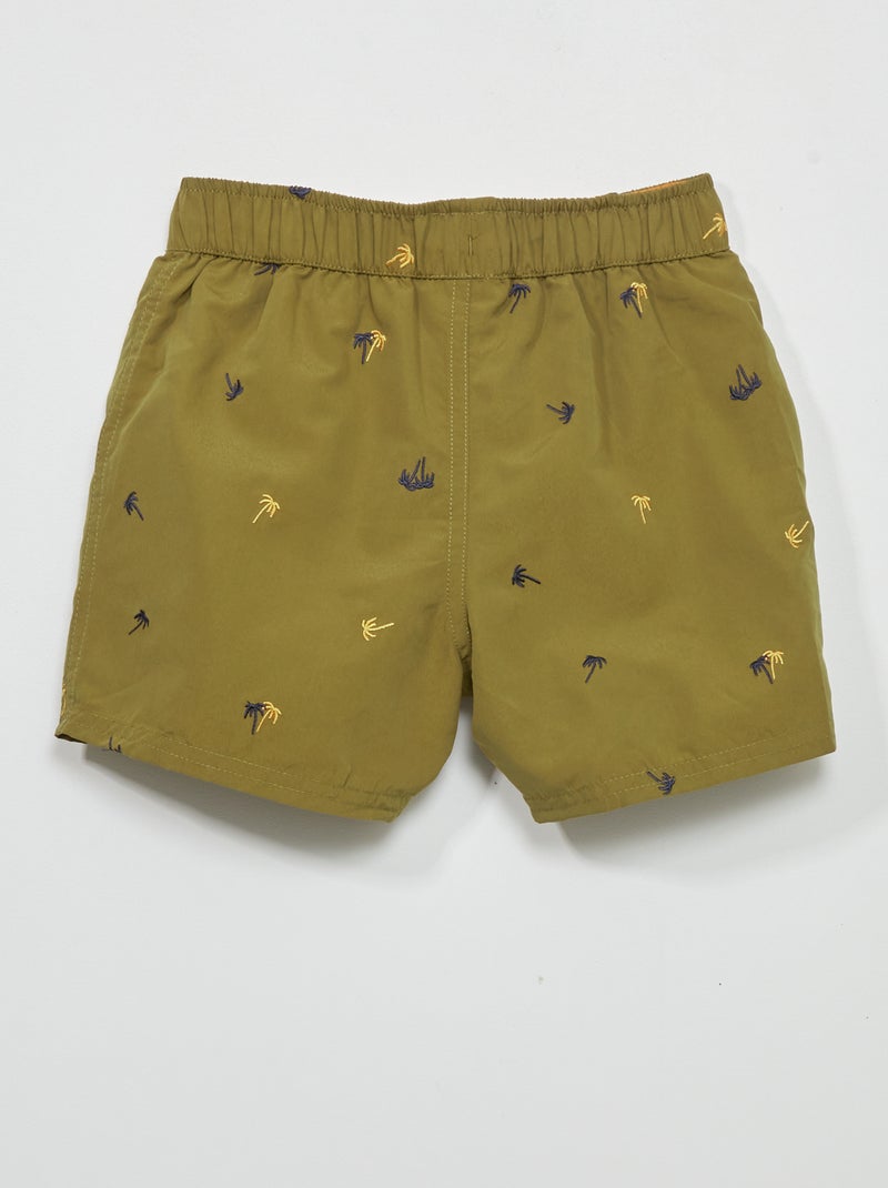Short de bain motif 'palmiers' Kaki - Kiabi