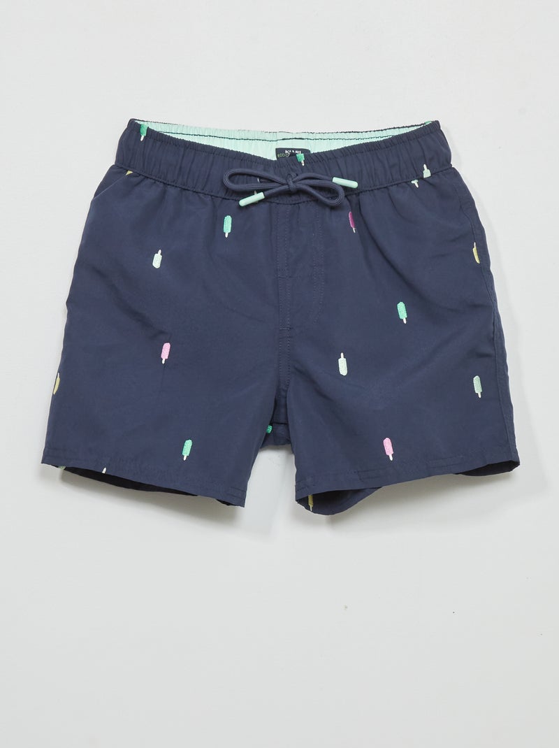 Short de bain motif 'surf' Bleu - Kiabi