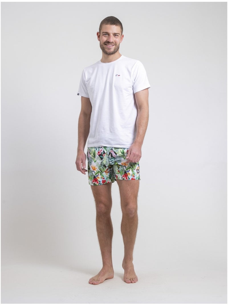 Short de bain motifs GALLIX Blanc - Kiabi