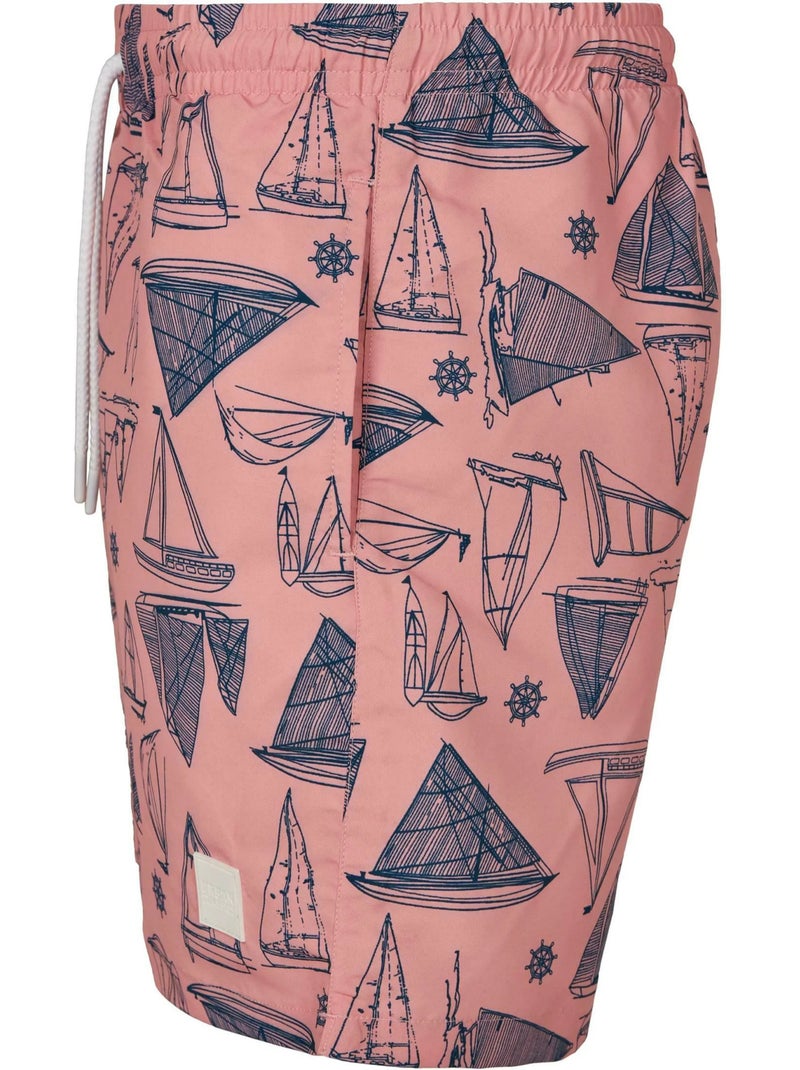 Short de bain motif/style à motifs - urban classics Rose clair - Kiabi