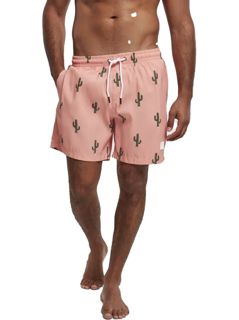 Short de bain motif/style cactus - urban classics Rose - Kiabi