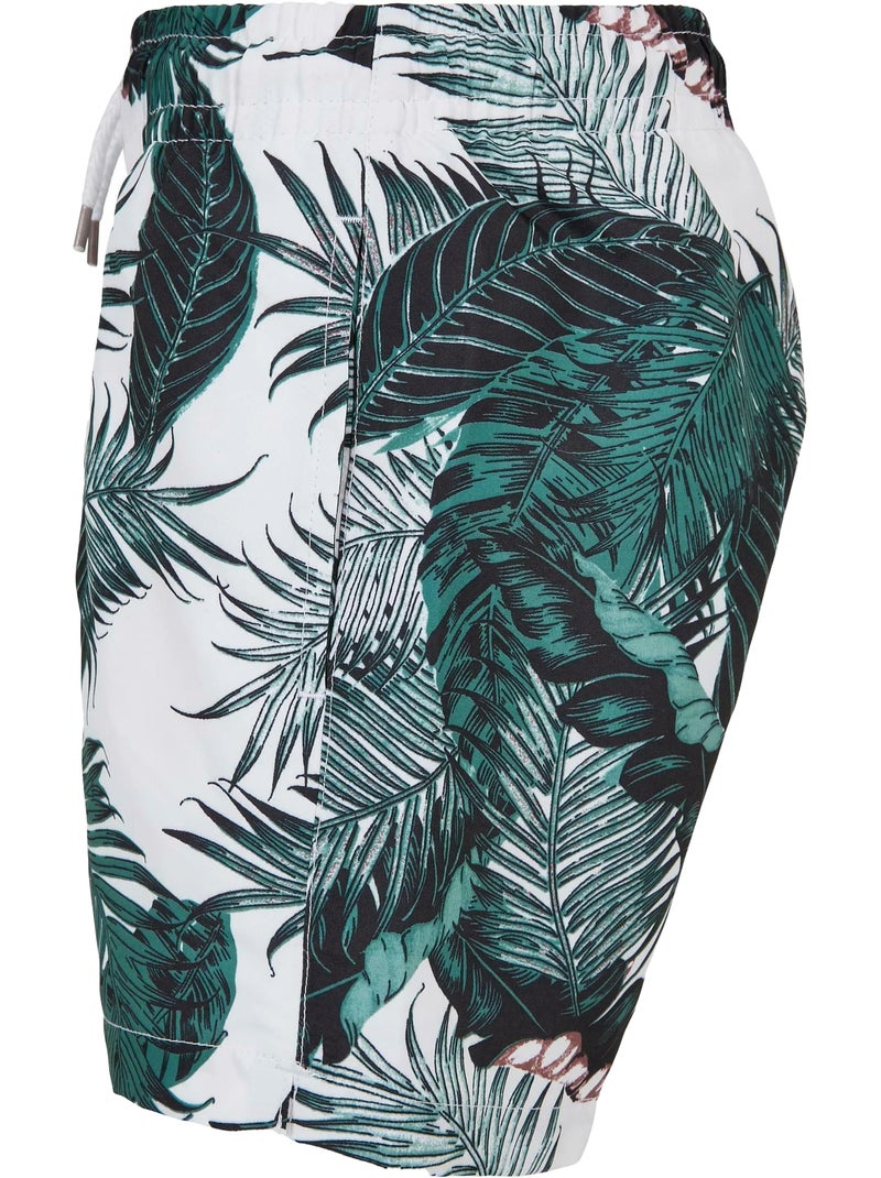 Short de bain motif/style feuille de palmier - urban classics Kaki - Kiabi
