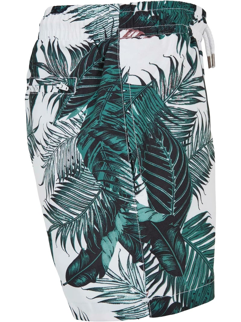 Short de bain motif/style feuille de palmier - urban classics Kaki - Kiabi