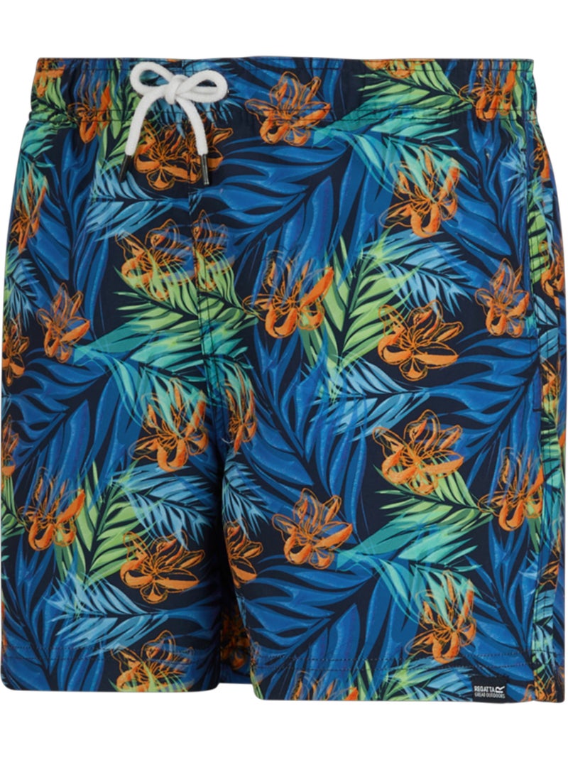 Short de bain motif/style feuilles tropicales loras - regatta Bleu marine - Kiabi