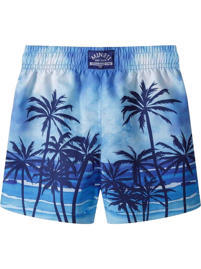Short de bain motif/style palmier - minoti Bleu - Kiabi