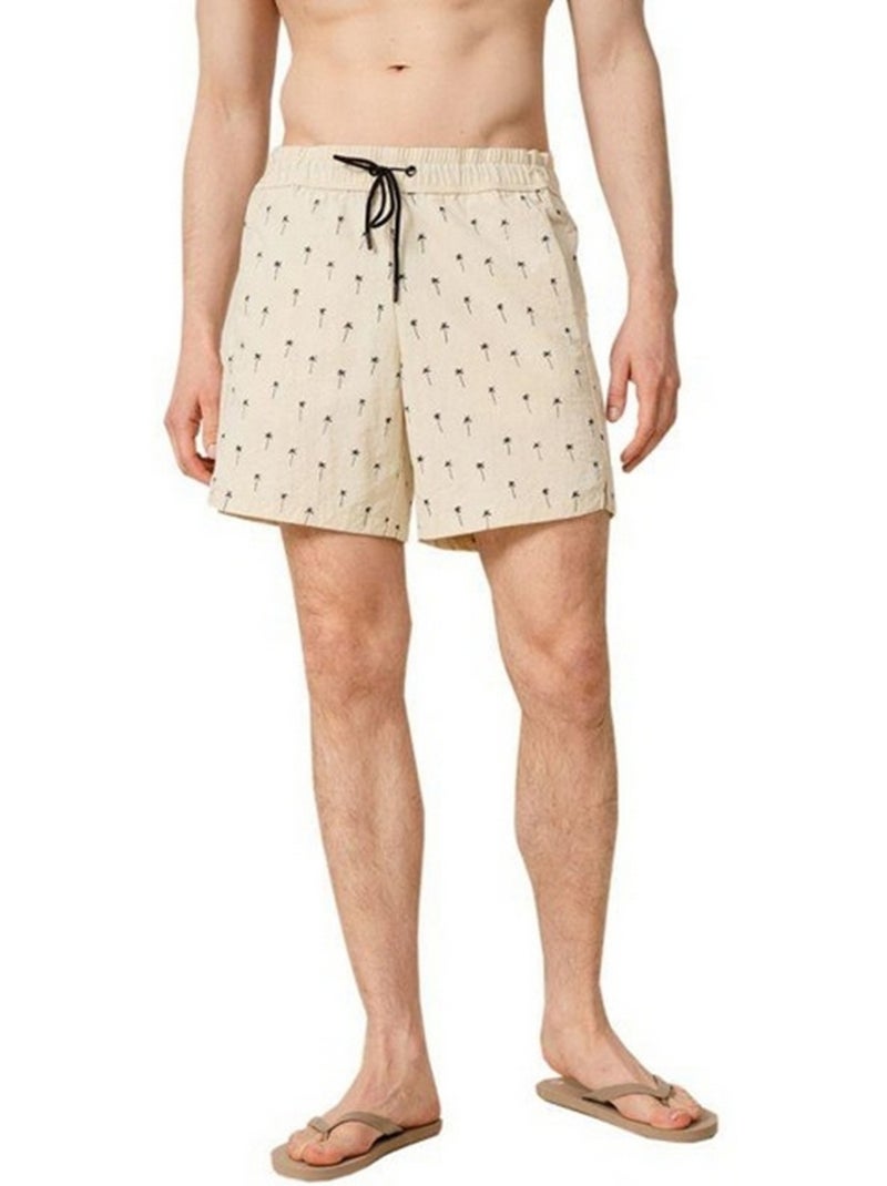 Short de bain motif/style palmier - outhorn Beige - Kiabi
