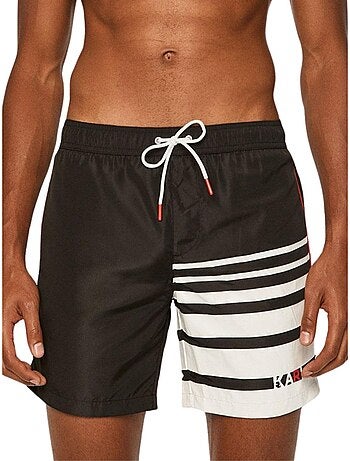 Short de bain motif/style rayures contrastées - karl lagerfeld
